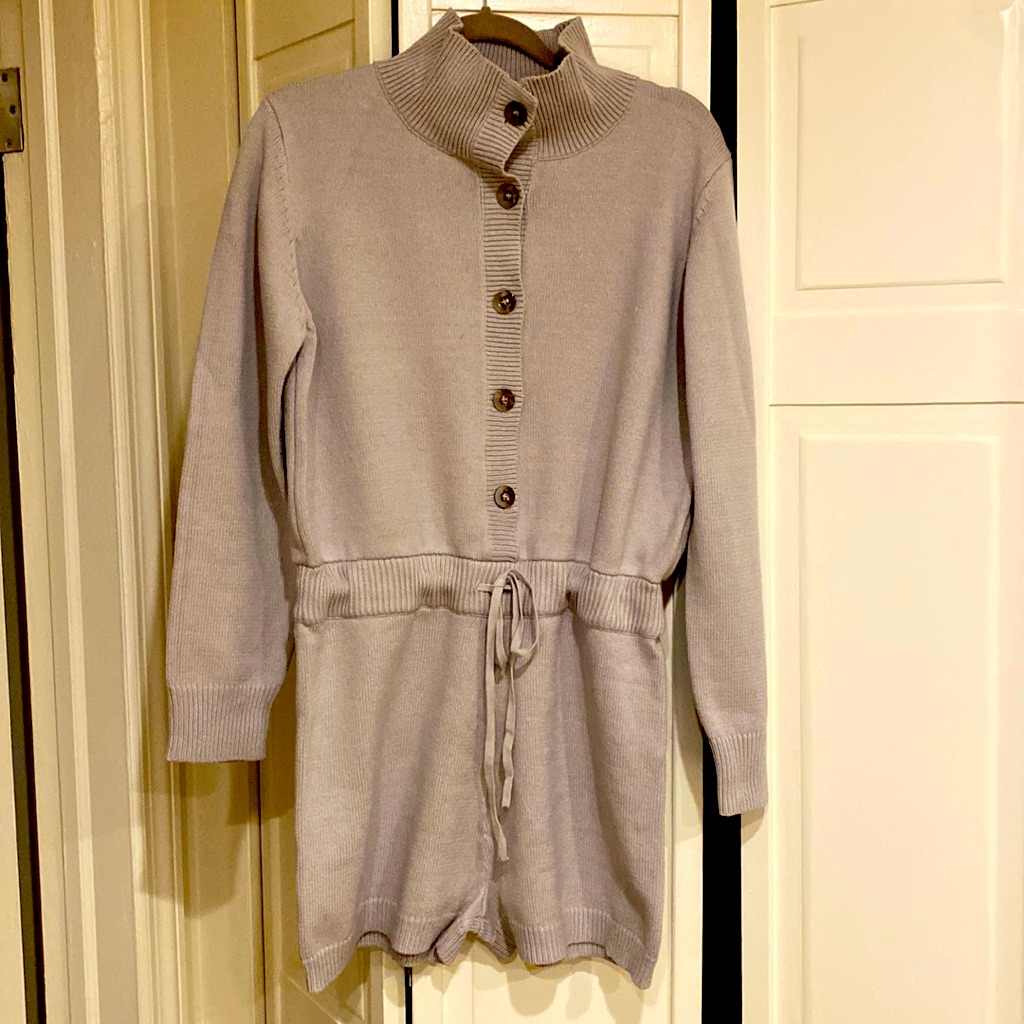 Line And Dot Sweater Romper